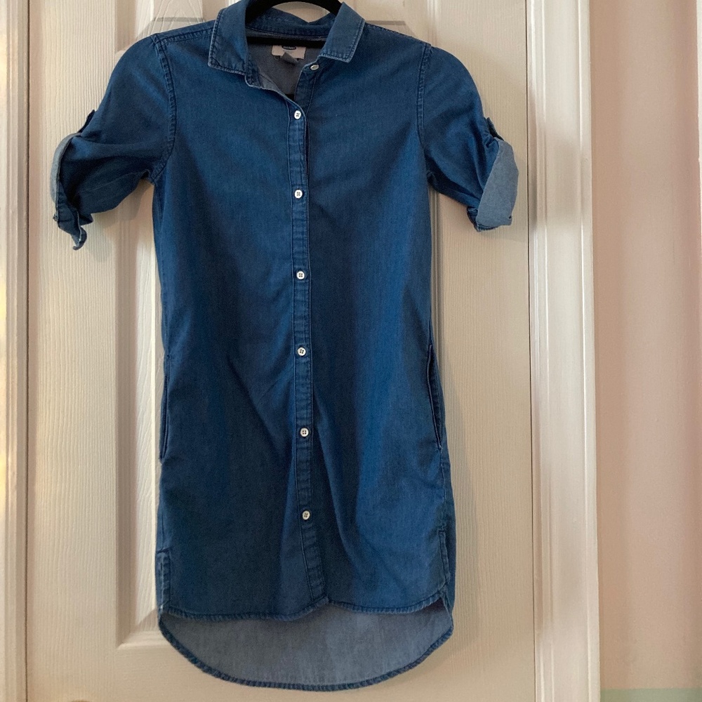 Old Navy Denim tunic rolled cuff sleeves